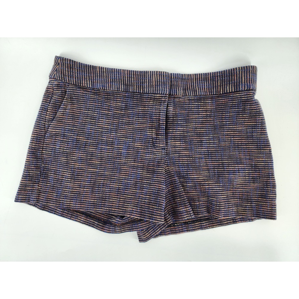 LOFT The Riviera Short Womens 12 Blue‎ Orange Tweed Textured Striped Shorts